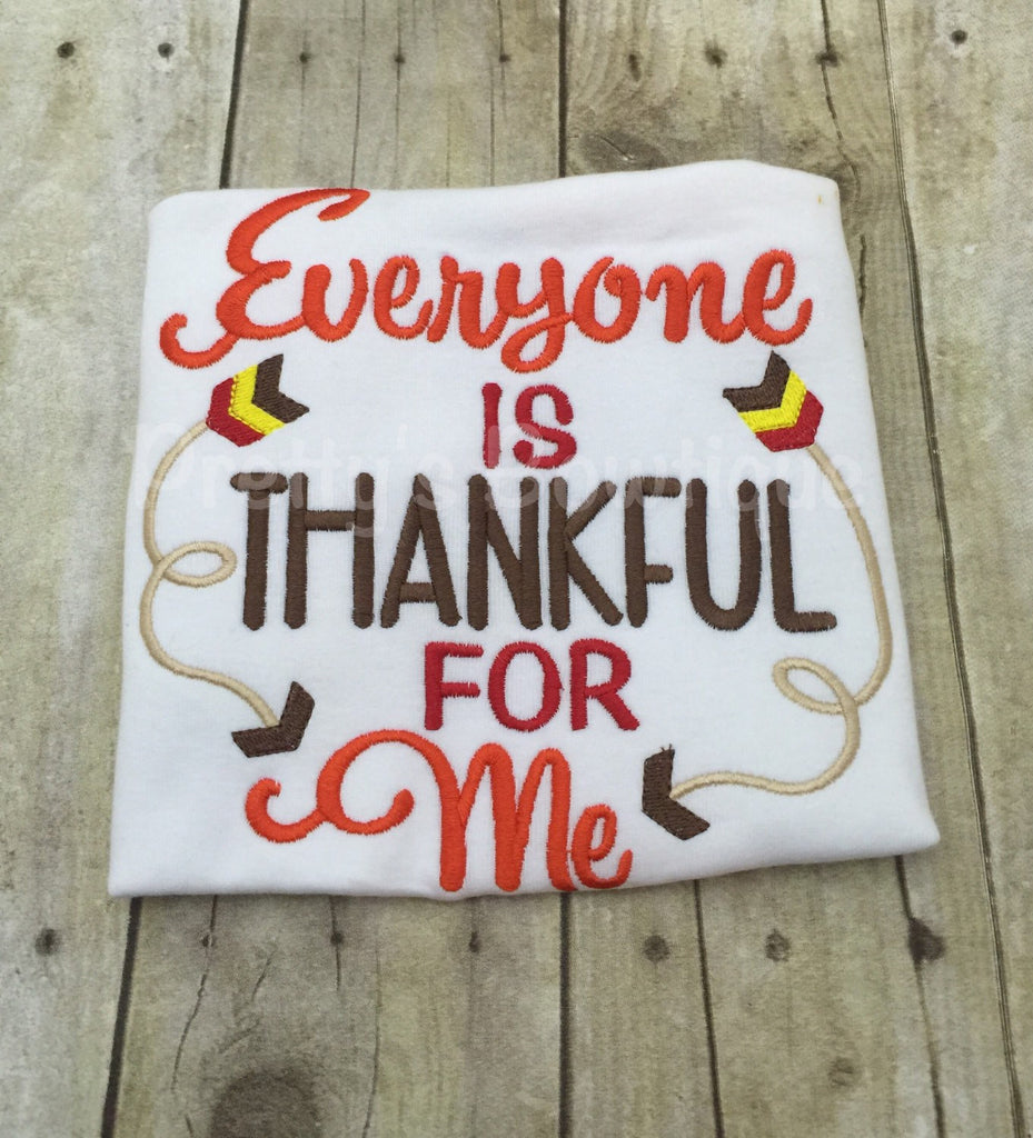 Thanksgiving shirt or bodysuit - Everyone is Thankful for me - unisex baby bodysuit - kids t shirt thanksgiving - fall outfit - Pretty's Bowtique