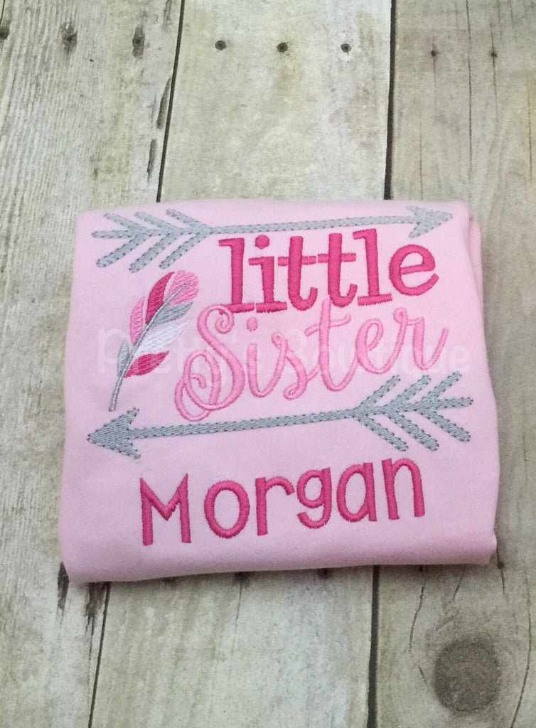 Little sister Shirt - Pregnancy announcement shirt or body suit can personalize colors -- lithoe sister bodysuit - Pretty's Bowtique