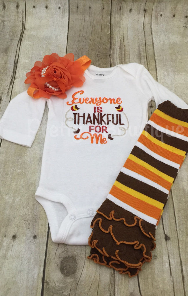 Thanksgiving shirt or bodysuit - Everyone is Thankful for me - unisex baby bodysuit - kids t shirt thanksgiving - fall outfit - Pretty's Bowtique