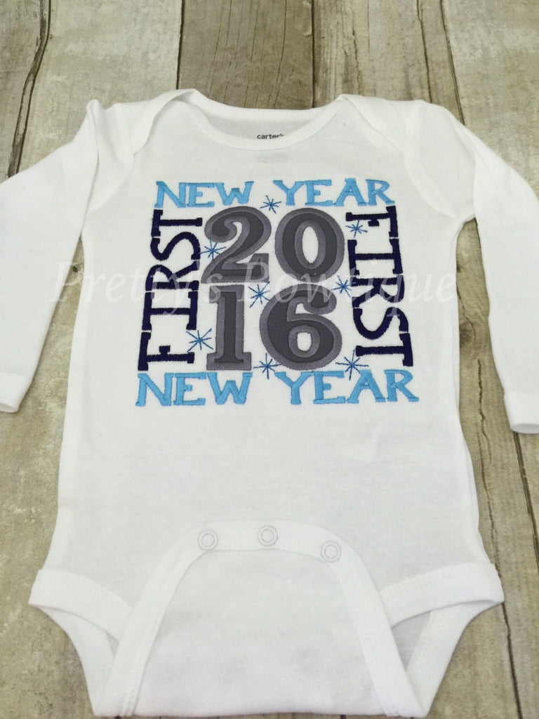 Baby boy 1st New Year's Shirt or bodysuit - any size ADD name for NO CHARGE 2017 - Pretty's Bowtique