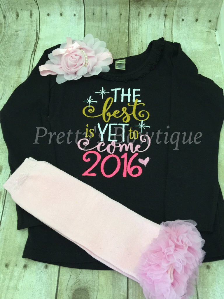Girls New Year's Outfit 2017 bodysuit or shirt  - The best is yet to come 2017 - 3 pc set - Pretty's Bowtique