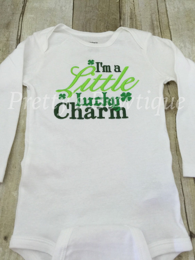I'm a little lucky charm bodysuit or t shirt - St. Patricks Day shirt - Lucky Charm Saint Patricks set - Pretty's Bowtique