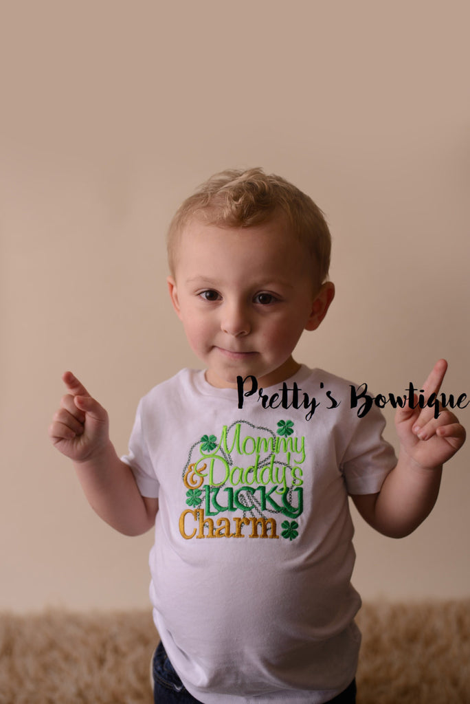 Boys St. Patrick's Day Shirt -- Mommy & Daddys Lucky Charm bodysuit or t shirt - St. Patricks Day shirt - Lucky Charm Saint Patricks - Pretty's Bowtique