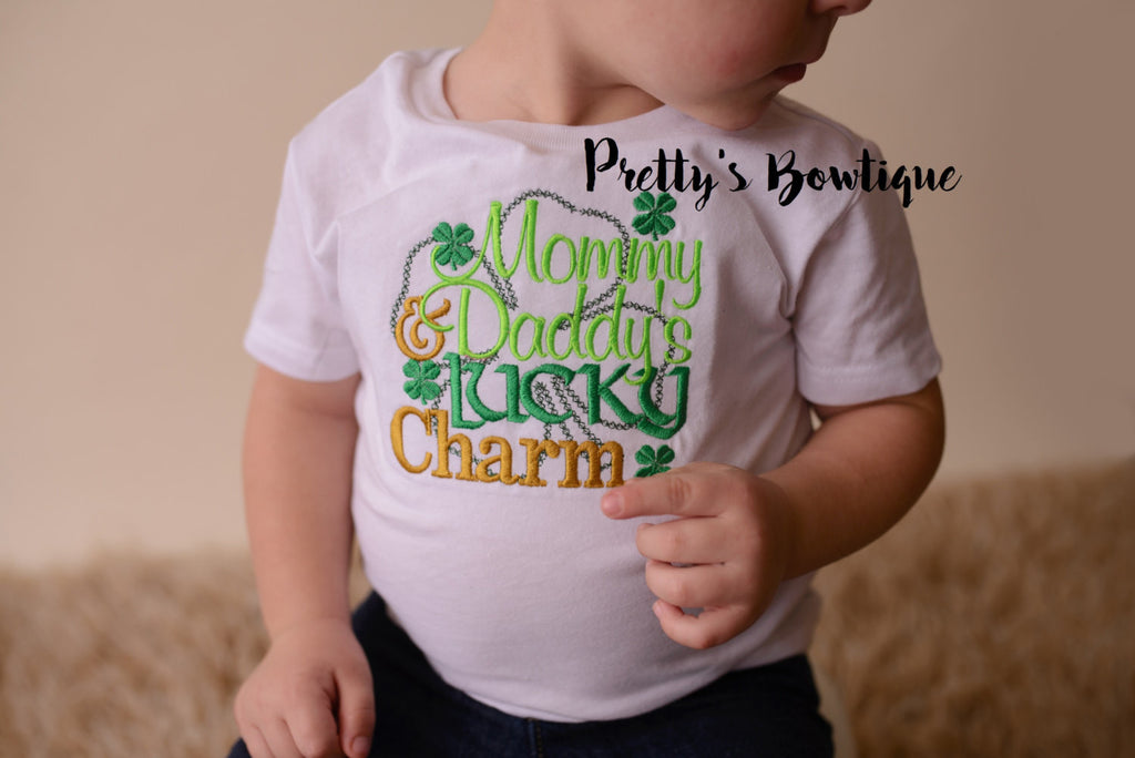 Boys St. Patrick's Day Shirt -- Mommy & Daddys Lucky Charm bodysuit or t shirt - St. Patricks Day shirt - Lucky Charm Saint Patricks - Pretty's Bowtique