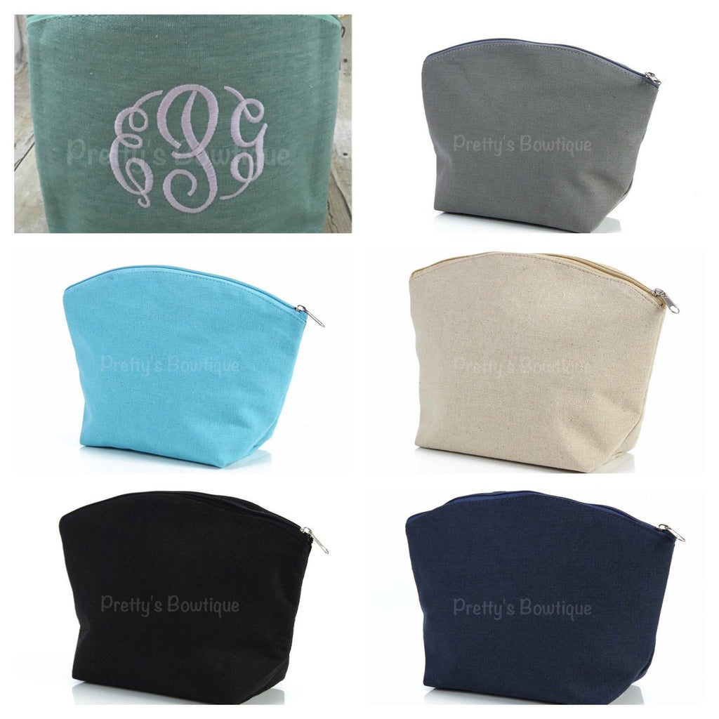Monogram Make-up Bag  -- Embroidered personalized cosmetic bag - Pretty's Bowtique