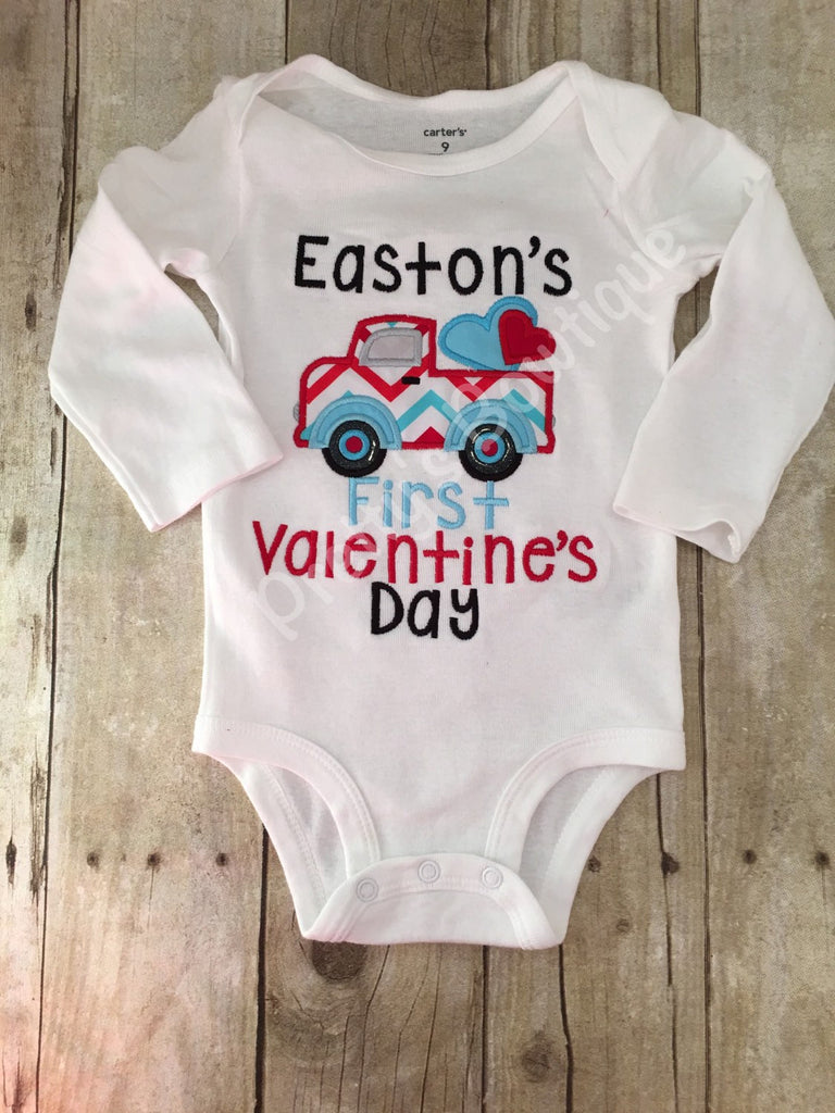 Baby Boys Valentine's Day shirt or bodysuit and legwarmers - Boys Pick up truck shirt or bodysuit -- Valentines boys shirt or bodysuit - Pretty's Bowtique