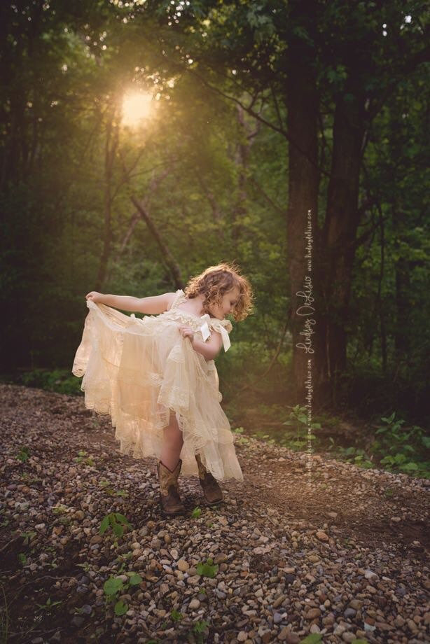 Champagne flower girl dress -- lace dress -- Unicorn Pictures Champagne flower girl dress -- lace dress -- Unicorn Pictures