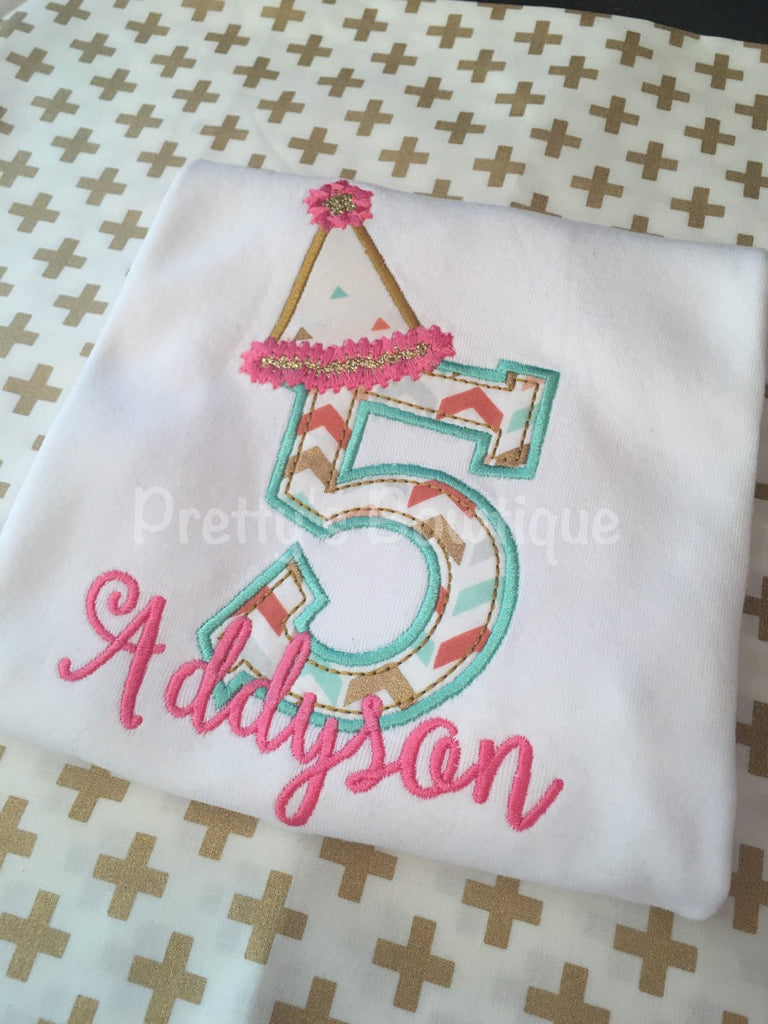 Girls Birthday Shirt-- Personalized Birthday Shirt -- Any age and can customize colors - Pretty's Bowtique