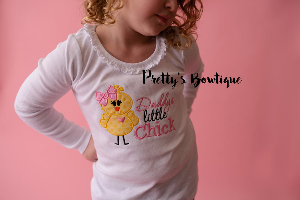 Daddys Little Chick -- Girls Easter Shirt -- Girls Easter Bunny shirt or Bodysuit -- Girls T Shirt -- Bodysuit - Pretty's Bowtique