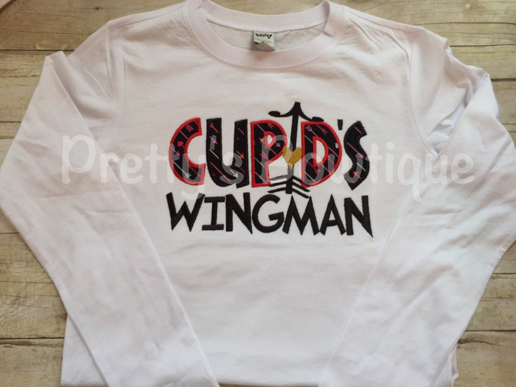 Boys Valentine's Shirt cupids wingman -- Boys Valentine shirt or bodysuit -- Valentine Shirt boys - Pretty's Bowtique