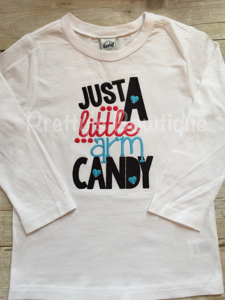 Boys Valentine's Shirt Just a little arm candy -- Boys Valentine shirt or bodysuit -- Valentine Shirt boys - Pretty's Bowtique