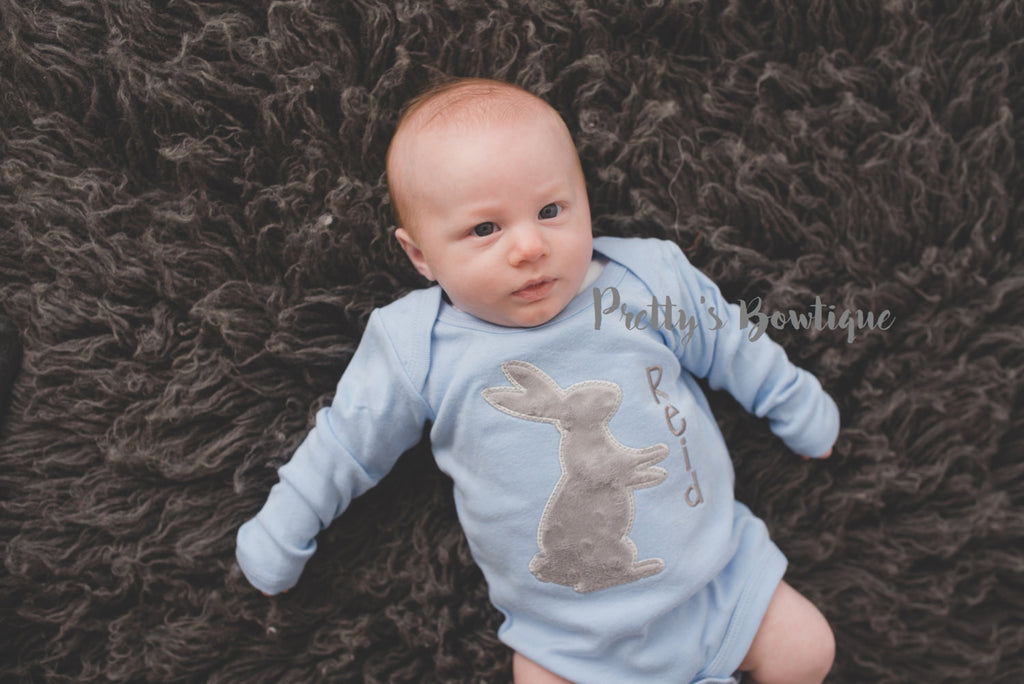 Boys Easter Bunny Shirt -- Easter Bunny shirt personalized-- Boy Easter Bunny shirt or Bodysuit -- Boys T Shirt -- - Pretty's Bowtique