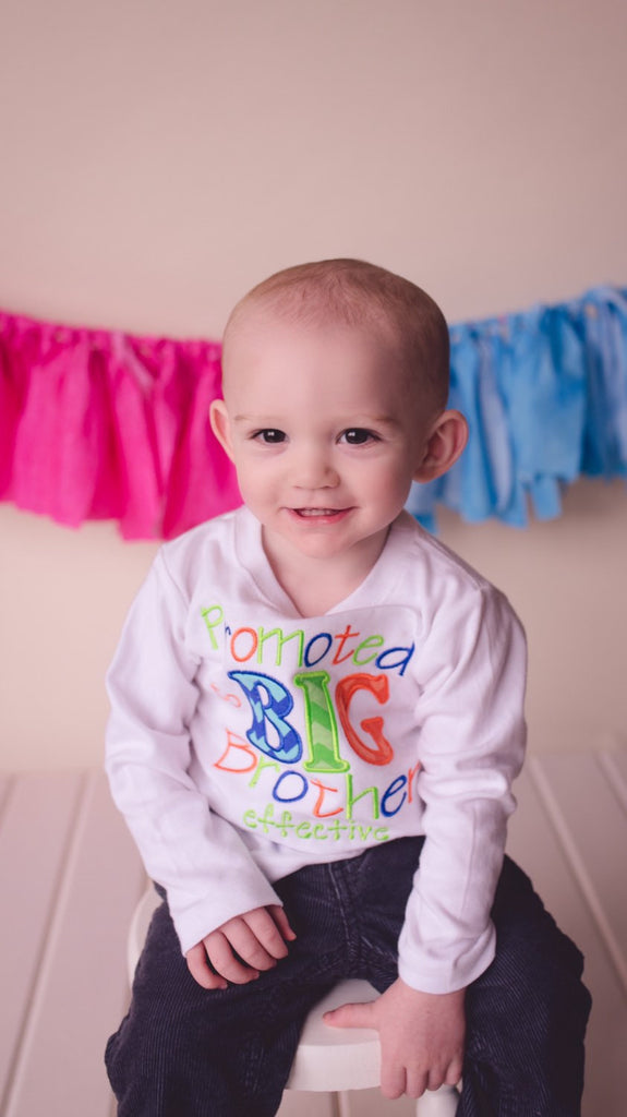 Promoted to big brother Shirt. Pregnancy announcement shirt or body suit can personalize - Pretty's Bowtique