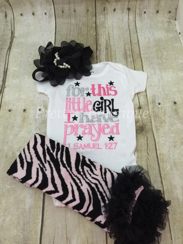 Baby girl Coming home outfit For this little girl I/ WE have Prayed t shirt or bodysuit -- 3p set - Pretty's Bowtique