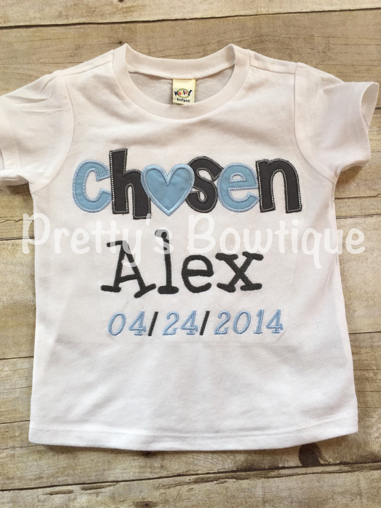 Chosen Adoption Shirt -- Adoption Shirt or bodysuit can customize for boy/girl/unisex - Pretty's Bowtique
