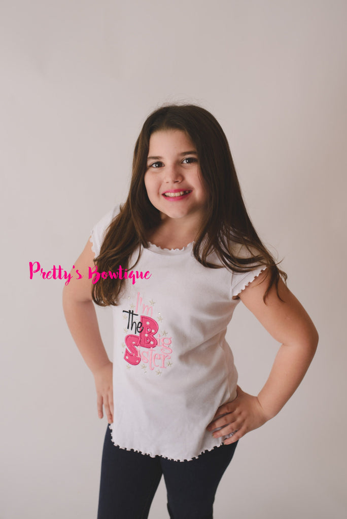 Big sister shirt -- I'm the big sister girls t shirt-  Big sister announcement shirt -- I'm THE big sister shirt or body suit - Pretty's Bowtique