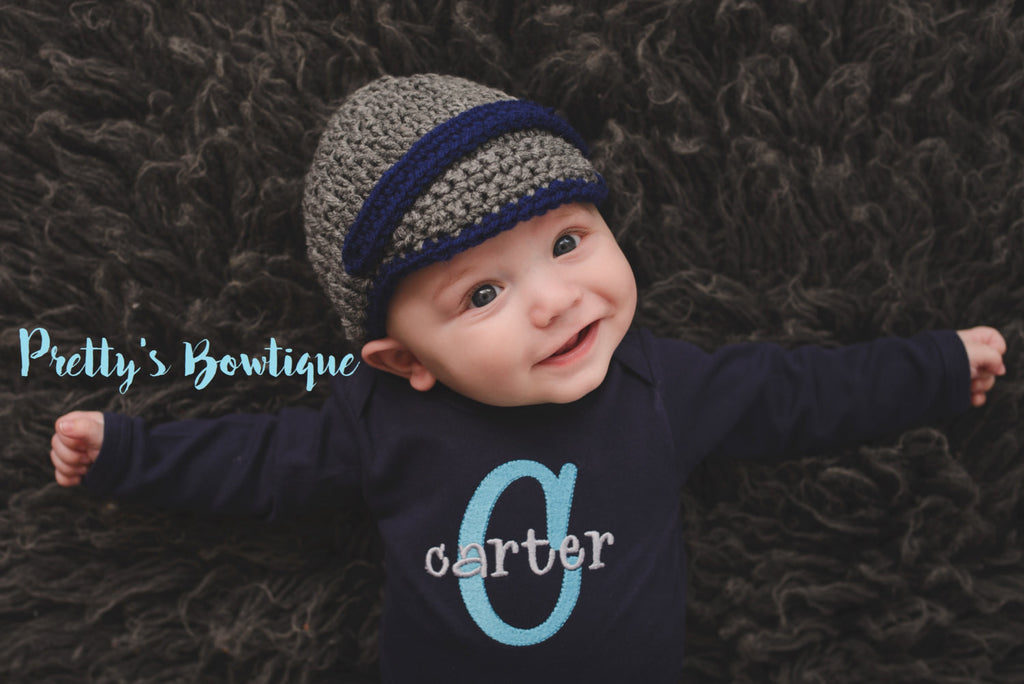 Baby newsboy hat - Baby boy coming home hat Baby Booties - Newborn boy hat - Coming home outfit - Newsboy hat - Newsboy cap, Crochet - Pretty's Bowtique
