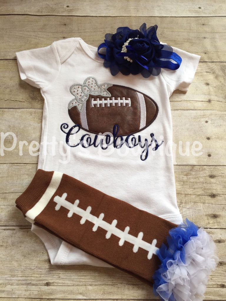 Girl Cowboys football shirt-- Girls Football Shirt-- Any team or colors -- Girls Football-- RESERVED listing - Pretty's Bowtique