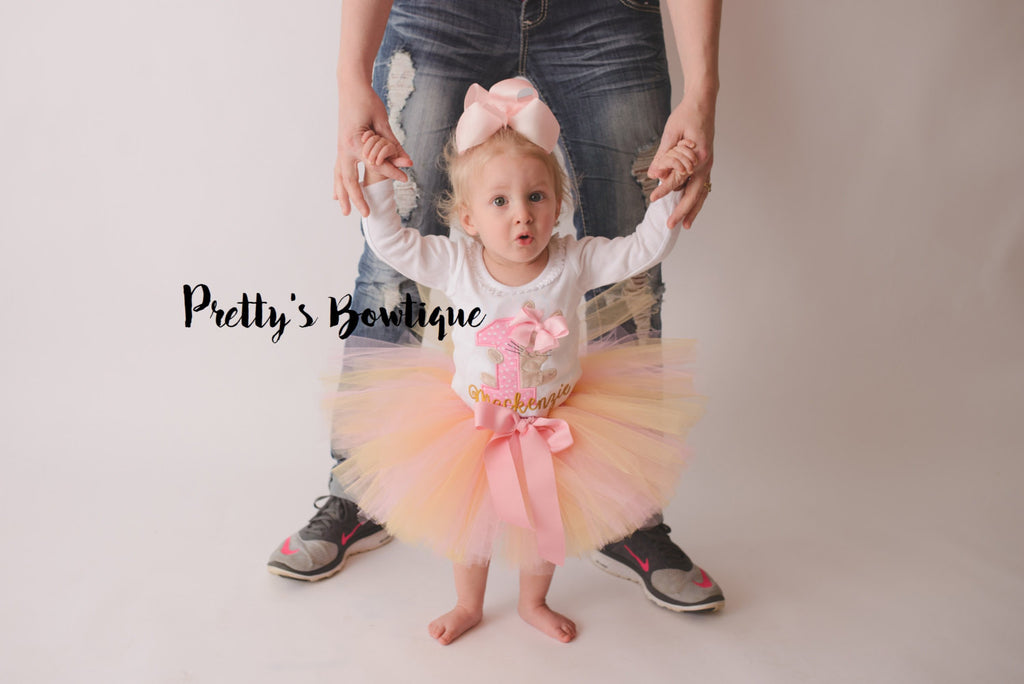 First Birthday Bodysuit or Shirt -- Bunny Birthday outfit- Easter Birthday-- Spring Birthday shirt -- 1st Birthday Shirt Bunny-- tutu--bow - Pretty's Bowtique