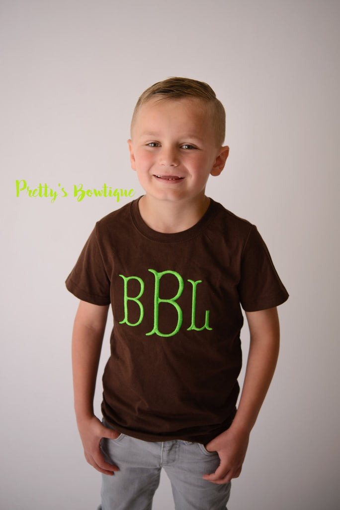 Boys Monogram t-shirt or bodysuit --Boys  Monogrammed shirt, children's shirt, shirts for kids, personalized gifts, custom shirt - Pretty's Bowtique