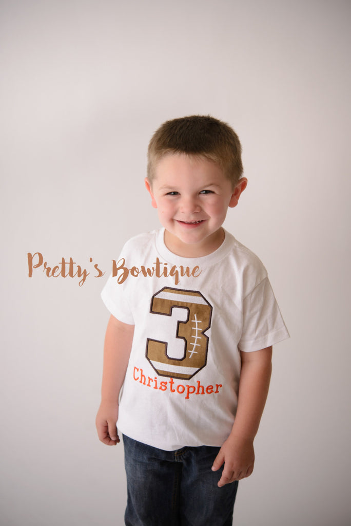Boys football Birthday shirt, Football Birthday Shirt, Sports Birthday Shirt, Boys Birthday Shirt, Custom Birthday Shirt, Football Birthday - Pretty's Bowtique