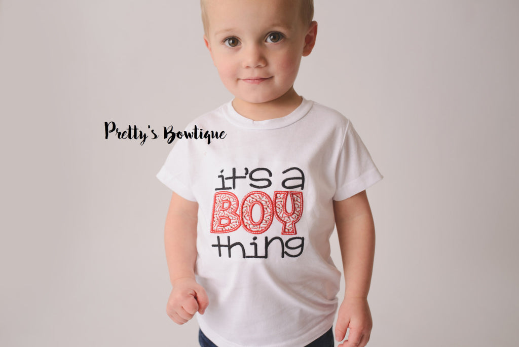 It's a boy thing bodysuit or shirt- Little boys shirt- Baseball shirt- Boy Baseball Shirt - Toddler Boy Sports Shirt - Pretty's Bowtique
