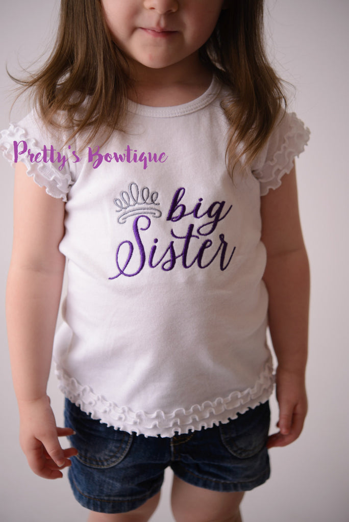 Big Sister Princess--Big Sister Shirt-- Personalized Shirt-- Sibling Sister Shirt Pregnancy Announcement Shirt-- Baby Announcement Shirt-- - Pretty's Bowtique