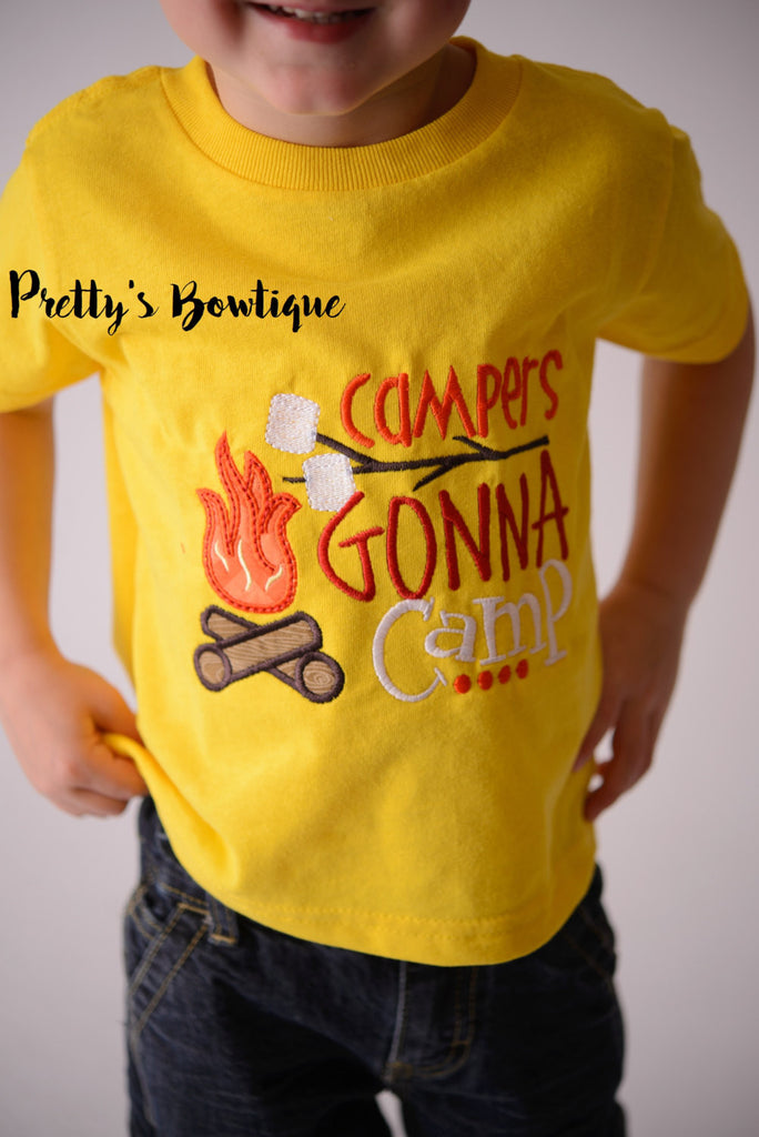 Campers gonna camp- Camper T- Shirt - Summer Camp - Camping Shirt - Boys Camping Shirt - Boys Campfire Shirt - Pretty's Bowtique