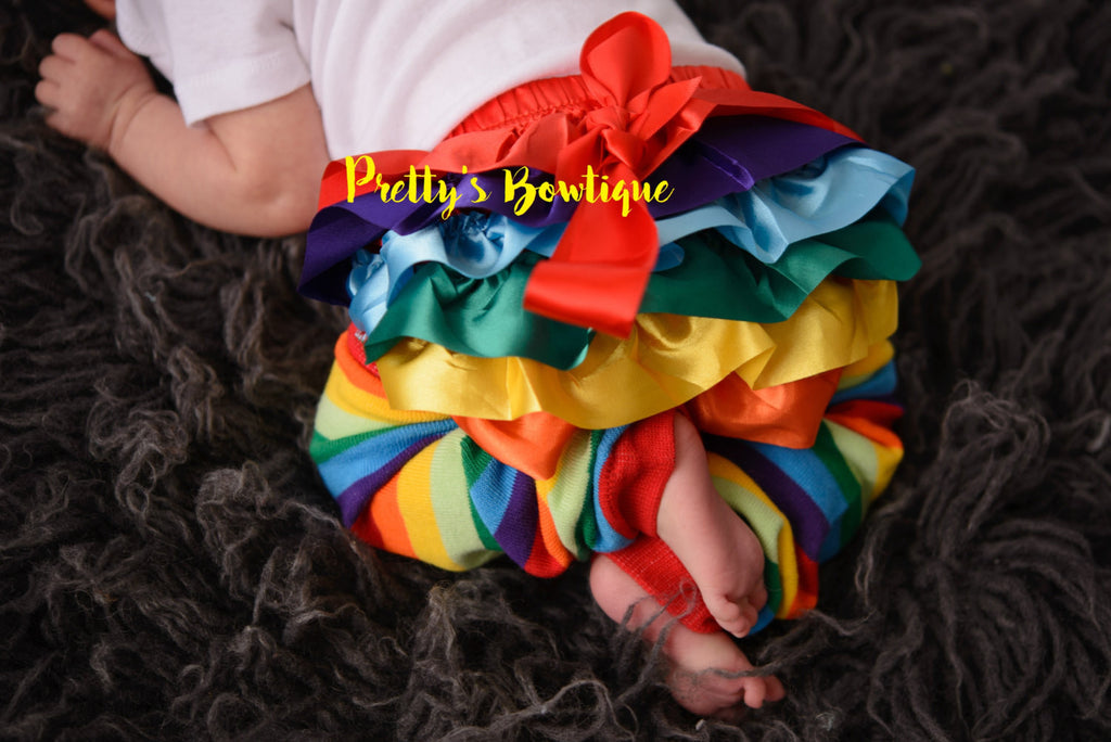 After every storm there is a rainbow of hope... Here i am! Bodysuit or shirt and matching ruffle leg-warmers, diaper cover and headband - Pretty's Bowtique